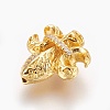 Brass Micro Pave Cubic Zirconia Beads ZIRC-E153-14G-NR-2