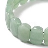 Natural Green Aventurine Oval Beaded Stretch Bracelet G-E010-01H-3