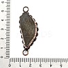 Brass Pave Natural Labradorite Feather Connector Charms G-Q350-03A-3