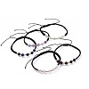Adjustable Natural Gemstone Braided Bead Bracelets BJEW-JB04599-1