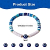 12Pcs 12 Colors Handmade Polymer Clay Heisih Beaded Stretch Bracelets Set with Evil Eye BJEW-SW00034-2