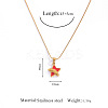 304 Stainless Steel Enamel Red Geometric Pendant Necklaces FS-WGE6FD0-06-1