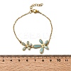 304 Stainless Steel Enamel & Crystal Rhinestone Link Bracelets for Women BJEW-G763-01G-3