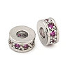 Rack Plating Brass Micro Pave Cubic Zirconia Spacer Beads KK-F089-39B-P02-1