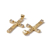 Brass Micro Pave Clear Cubic Zirconia Pendants KK-G439-32G-2
