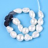 Natural Purple Fluorite Nuggets & Natural Cultured Freshwater Pearl Beads Strands PEAR-N023-01A-08-3