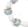 3Pcs Ocean Theme Natural Shell & Alloy Beaded Stretch Bracelets for Men Women BJEW-JB12387-5