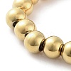 202 Stainless Steel Round Beaded Bracelets for Men Women BJEW-D034-01G-2