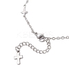 304 Stainless Steel Cross Link Chain Anklets AJEW-AN00739-01-5
