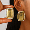 304 Stainless Steel Crystal Rhinestone Stud Earrings FS-WG01727-07-1