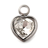 304 Stainless Steel with Rhinestone Pendants STAS-Q346-01P-10-1