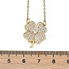 Brass Micro Pave Clear Cubic Zirconia Clover Pendants Necklaces LS-NJEW-K280-02G-3