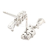 Rack Plating Brass Cubic Zirconia Grape Shape Dangle Stud Earrings EJEW-K245-47P-2