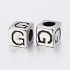 304 Stainless Steel Large Hole Letter European Beads STAS-H428-01AS-G-2