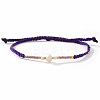 Bohemian Style Imitation Pearl & Glass Seed Bead Braided Bracelets XS0693-3-1