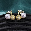 Cherry Brass Micro Pave Cubic Zirconia Stud Earrings EJEW-H158-08B-G-2