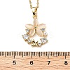 Flower Resin & Micro Pave Cubic Zirconia Pendant Necklaces NJEW-D288-02G-3