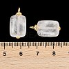 Natural Quartz Crystal Rectangle Pendants KK-B157-34G-3