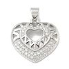 Rack Plating Brass Micro Pave Cubic Zirconia Pendants KK-F869-04P-1
