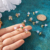Fashewelry 12Pcs 6 Style Brass Micro Pave Cubic Zirconia Stud Earring Findings KK-FW0001-10-5