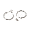 Tarnish Resistant Bamboo Joint Ring 304 Stainless Steel Stud Earrings EJEW-A081-20P-2