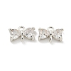 Brass Pave Clear Cubic Zirconia Connector Charms KK-B096-04S-1