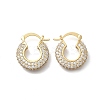 Brass Micro Pave Clear Cubic Zirconia Flat Round Hoop Earrings EJEW-K318-04B-G-4
