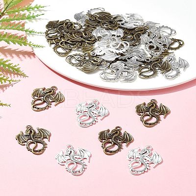 30Pcs 2 Colors Tibetan Style Alloy Pendants TIBEP-FS0001-17-1