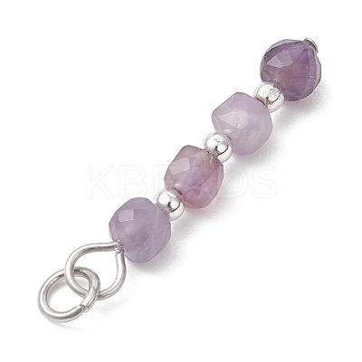 Natural & Synthetic Mixed Stone Faceted Cube Pendants PALLOY-JF04831-1
