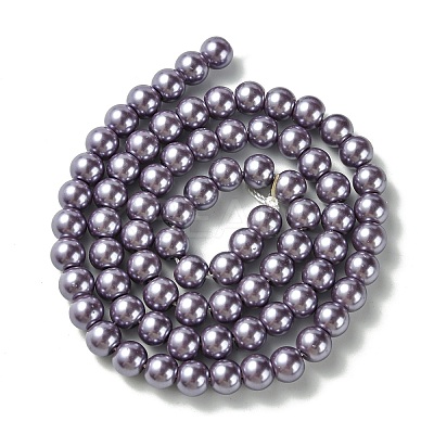 Eco-Friendly Dyed Glass Pearl Round Beads Strands HY-A002-8mm-RB116-1