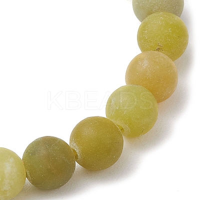 3Pcs Frosted Natural TaiWan Jade Round Beaded Stretch Bracelets for Women Men BJEW-JB11478-1