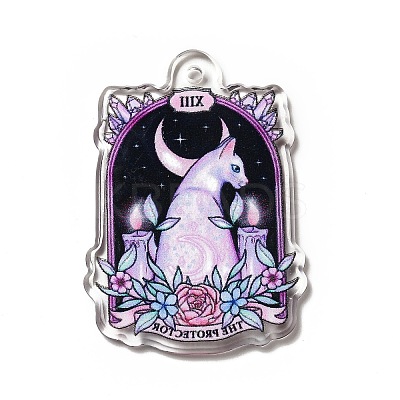 Halloween Printed Acrylic Pendants MACR-G059-04E-1