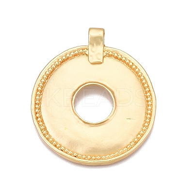 Flat Round Rack Plating Alloy Big Pendants FIND-N005-43G-1