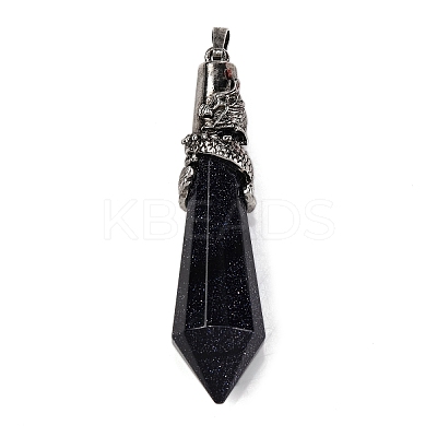 Gemstone Pointed Big Pendants G-Q184-02AS-1