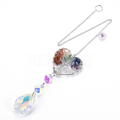 Natural Mixed Gemstone Big Pendants G-N333-008G-1