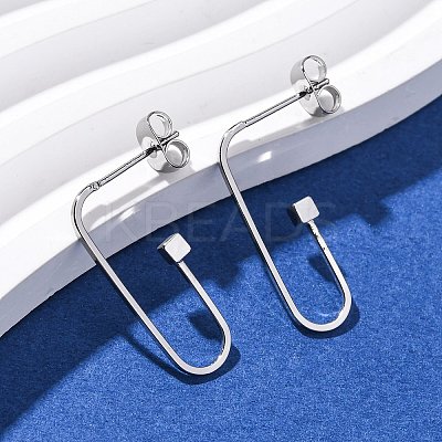 Brass Cube Stud Earrings EJEW-S280-04P-1