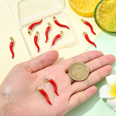 10Pcs Brass Enamel Pendants KK-SC0006-88-1
