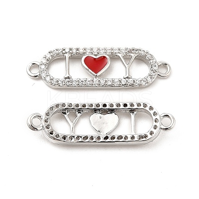 Brass Micro Pave Clear Cubic Zirconia Connector Charms KK-E068-VB403-2-1