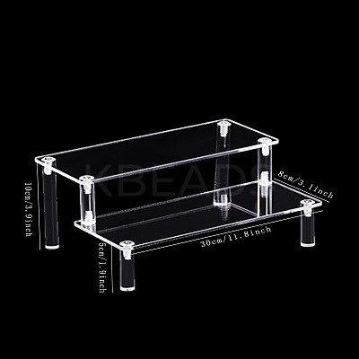 2-Tier Acrylic Action Figures Display Riser Stands PW-WG74712-09-1