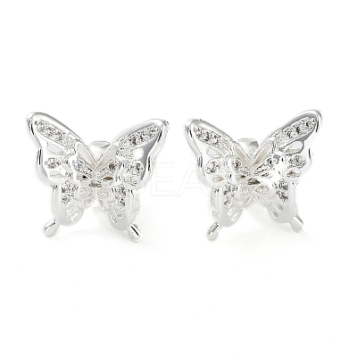 Rack Plating Brass Clear Cubic Zirconia Pendants KK-B078-03S-1