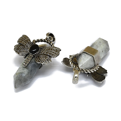 Natural Labradorite Faceted Pointed Bullet Big Pendants G-Q165-01AS-03-1