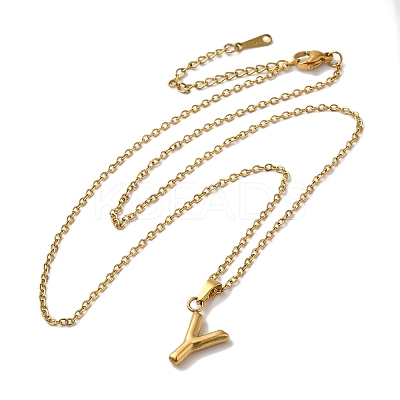 PVD Vacuum Plating 201 Stainless Steel Necklaces NJEW-H033-01G-Y-1