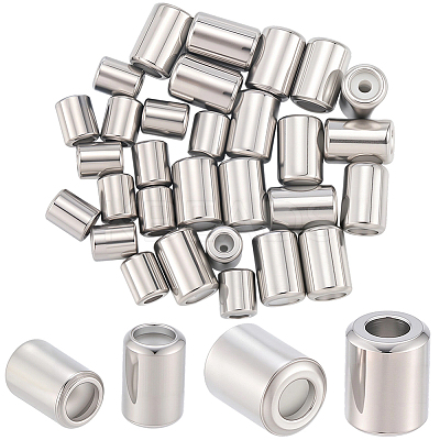 40Pcs 2 Styles 201 Stainless Steel Beads STAS-BBC0007-52-1