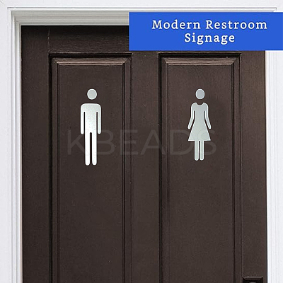 Acrylic TOILET Sign Stickers DIY-WH0569-66B-01-1