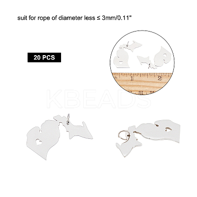 Tarnish Resistant 201 Stainless Steel Pendants STAS-T038-84-1
