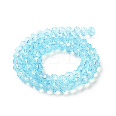 Baking Paint Transparent Glass Beads Strands DGLA-A034-J8MM-D08-1