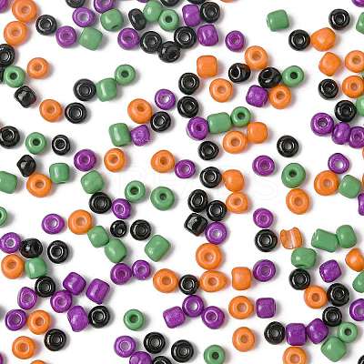 100G 4 Colors Halloween Baking Paint K9 Glass Seed Beads SEED-FS0001-42-1