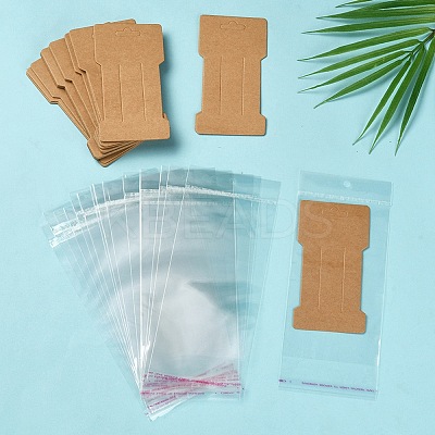 50Pcs Kraft Paper Hair Clip Display Cards CDIS-YW0001-07-1