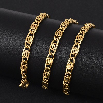 Ion Plating(IP) 304 Stainless Steel Lumachina Chain Necklaces NJEW-F297-01G-1