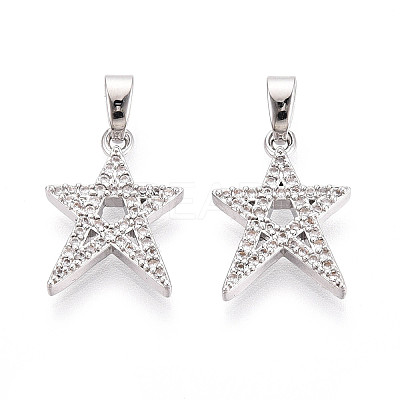 Brass Micro Pave Cubic Zirconia Pendants KK-N257-63P-1